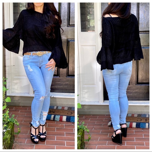 #27 Light denim stretch Distressed Skinny Jeans - Picture 8 of 9